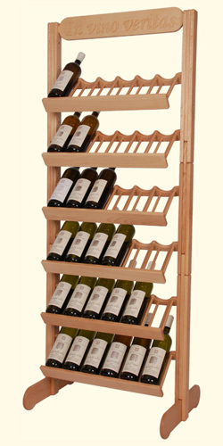 Dřevěný stojan na 36 lahví vína